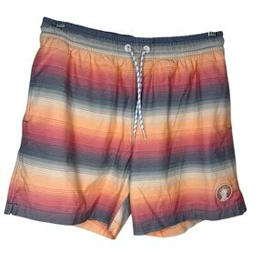 Chubbies Malibu Sunset 5.5" Inseam Classic Swim Trunks Striped Shorts - Small
